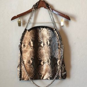 Steve Madden Snake Skin Print/Chain Shoulder Bag